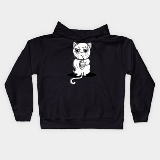 Chubby cat drink bubble tea Kids Hoodie